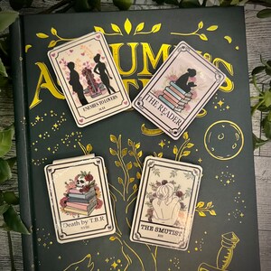 Juego de 4 marcadores magnéticos de cartas del tarot de Bookish, regalo de marcador hecho a mano, marcador de cartulina, regalo de Bookish, lectura, carta del tarot de Bookish