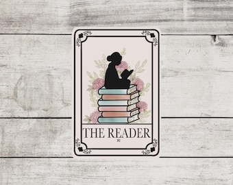 The Reader Tarot Card Sticker, Book Lover Gift, Kindle Laptop Sticker Decal, Bookish Accessories and Merch, Bookish Tarot Card, Booktok Read