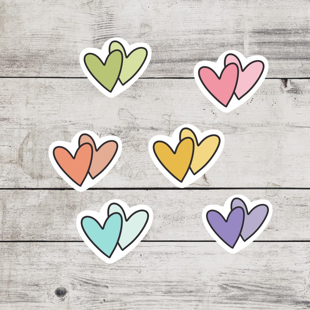 Mini Hearts Sticker Pack: Water Resistant Vinyl Decals - Etsy
