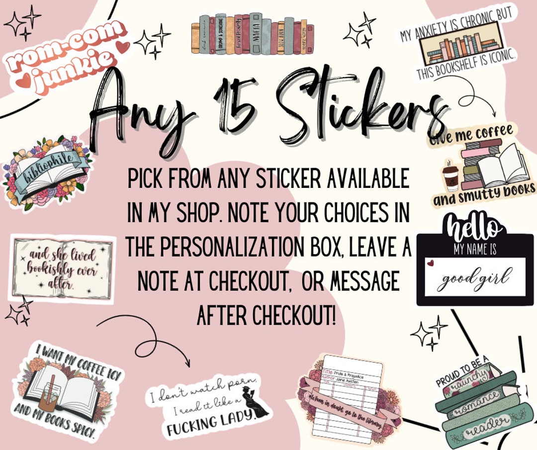Any 15 Stickers Pick Your Own Stickers Pack - Etsy