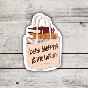 Book Shopping Therapy Sticker, Bookish Merch And Accessories, Kindle and Laptop Booktok, Spicy Smutty Romance Reader, Sports Hockey Rom-Coms