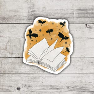 Book Dragons Sticker, Bookish Merch, Fantasy Books, Bookworm Accessories, Kindle Laptop Decal, Booktok Sticker, Gifts For Readers Literary
