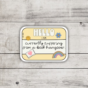 Suffering From A Book Hangover Sticker, Bookish Merch And Accessories, Kindle and Laptop Booktok, Spicy Smutty Romance Reader Gifts