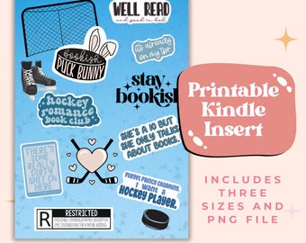 Hockey Romance Kindle Insert - Digital Download, Bookish Merch, Ereader Accessories, Smutty Romance Readers,