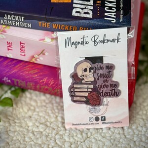 Give Me Smut Or Give Me Death Magnetic Bookmark, Bookish Merch & Accessories, Smutty Spicy Reads, Booktok Readers, Cardstock Page Holder