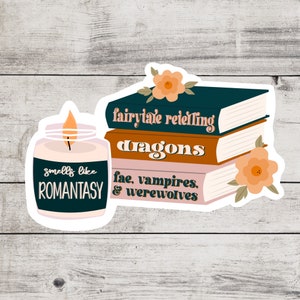 Smells Like Romantasy Sticker, Bookish Merch And Accessories, Kindle and Laptop Booktok, Spicy Smutty Romance Reader Gifts