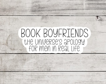 Novios Literarios: La Disculpa del Universo para los Hombres en la Vida Real (Pegatina), Merchandising y Accesorios Literarios, Pegatina Booktok para Kindle y Portátil