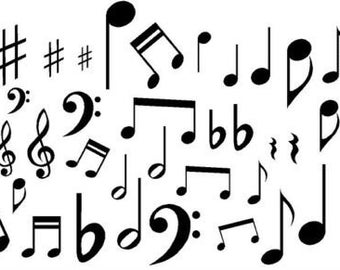 Music Notes - Various Sizes - 40 Lot Vinyl Decal Home Décor