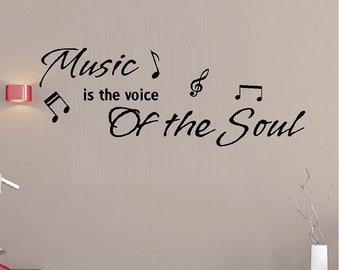 Music is the Voice of the Soul Vinyl Decal Home Décor 10" x 27"