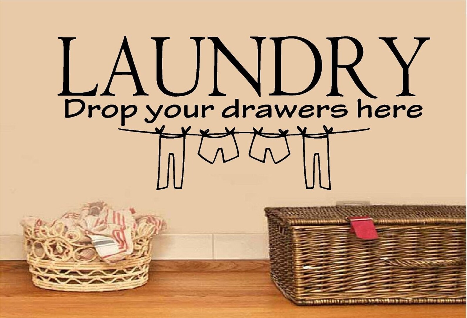 Laundry Drop Your Drawers Here Vinyl Decal Home Décor 12 X 29 Etsy