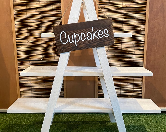 Cupcake Ladder Display Cupcake Stand, Wood Cupcake Stand, 3 Tiered