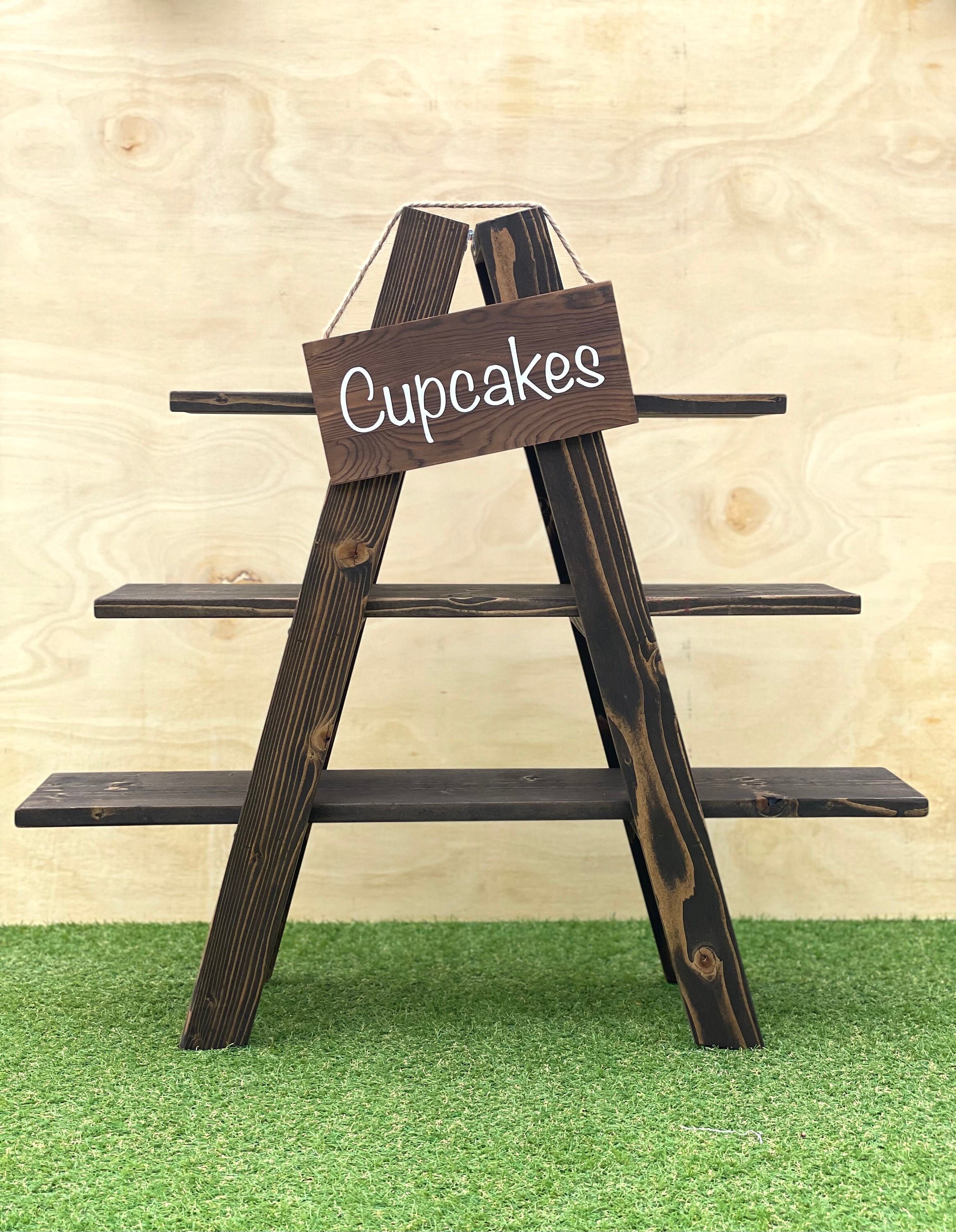 Cupcake Ladder Display Cupcake Stand Wood Cupcake Stand 3 Etsy