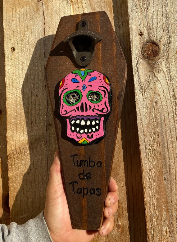 Sugar Skull - Wooden Bottle Opener Sugar Skull - Wooden Bottle Opener