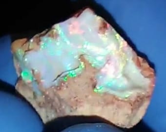 19.5carat Mexican Fire Jelly Opal Rough. This Rough opal specimen is natural and untreated. From Magdalena, Mexico. Cantera Opal.