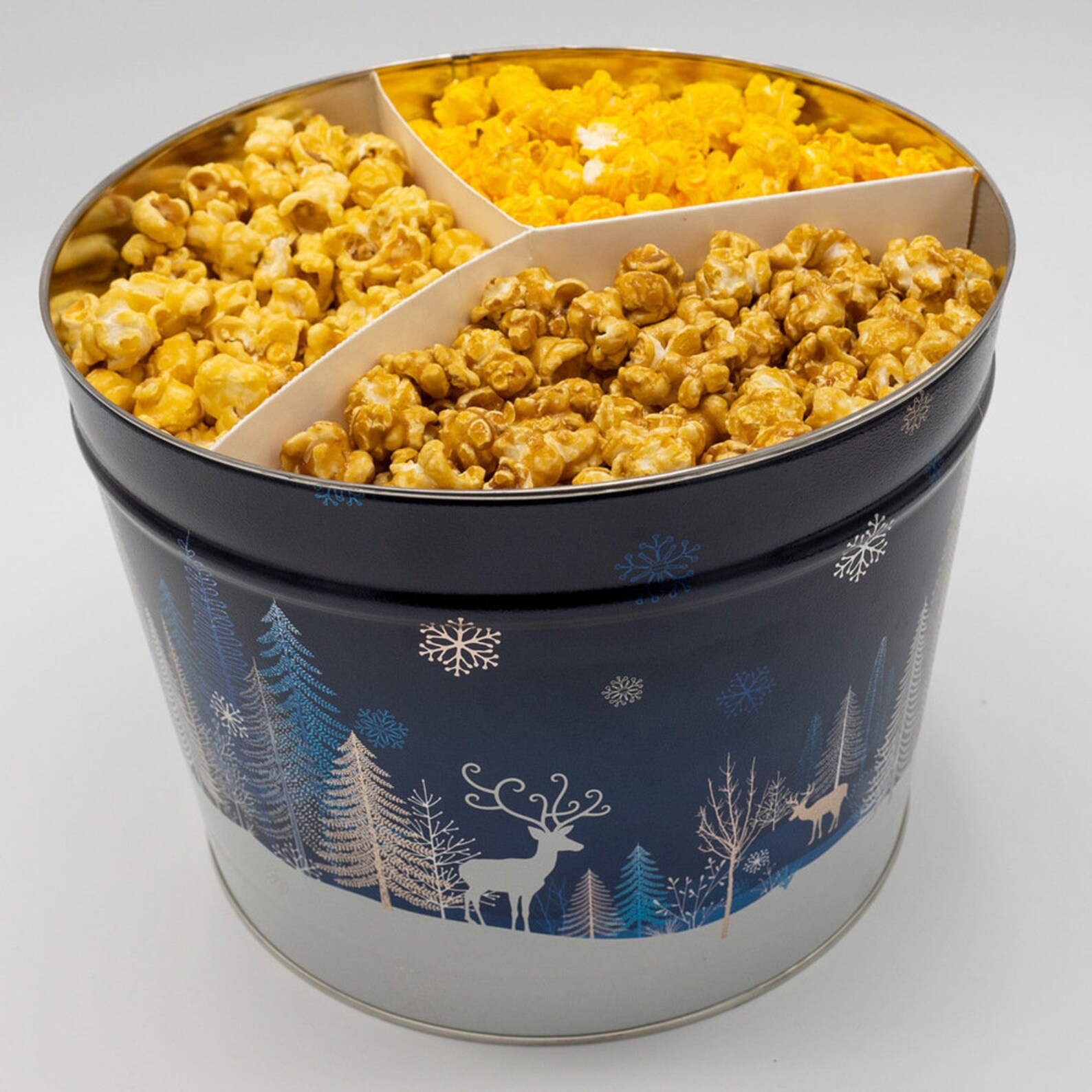 2 Gallon 3 Flavor Gourmet Popcorn Tin Caramel Popcorn Cheddar Etsy
