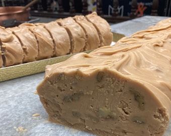 Old-fashioned creamy Maple Nut Fudge 1/2 lb slice Maple Walnut Fudge