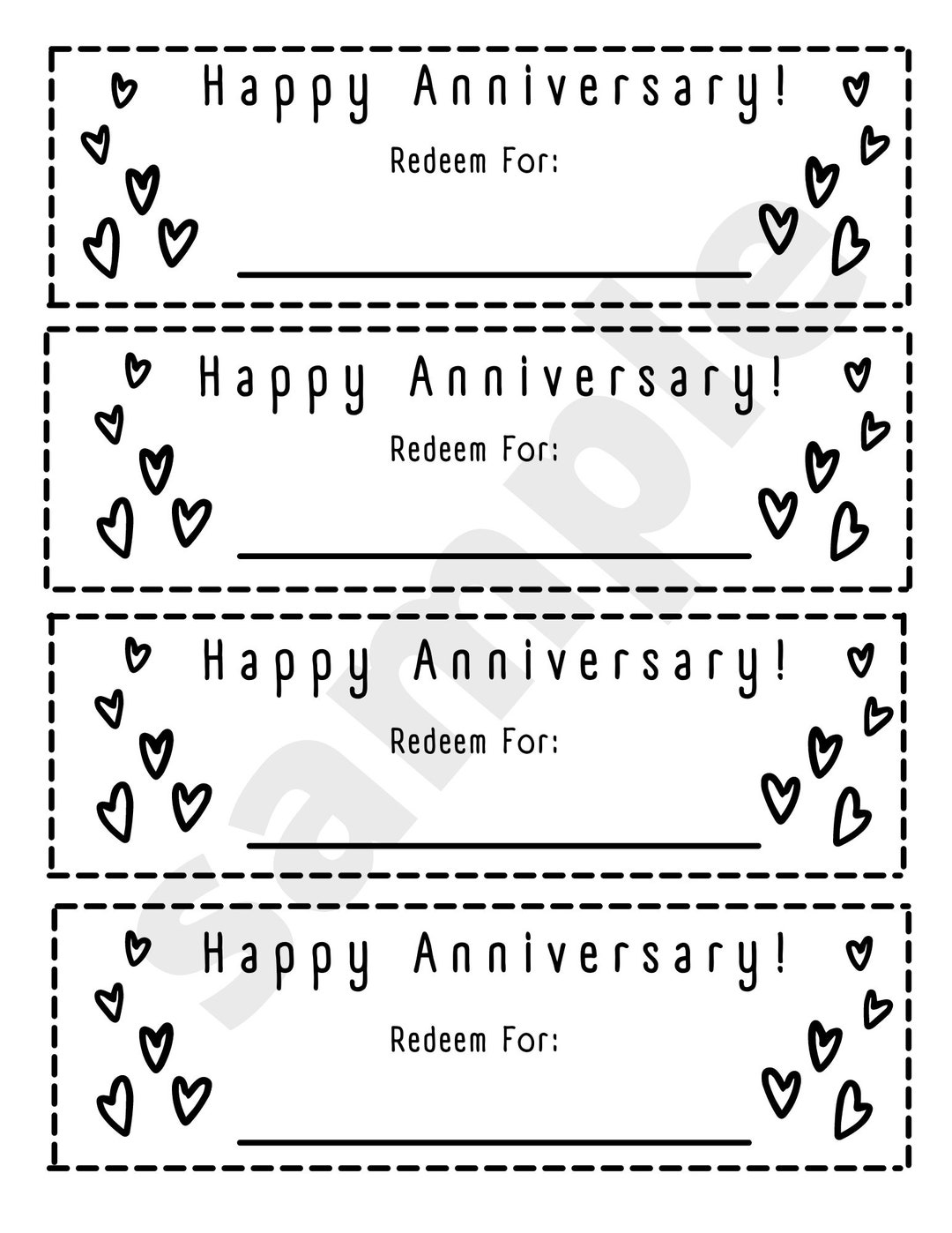 Anniversary Coupons Printable - Etsy