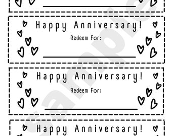Anniversary Coupons Printable - Etsy