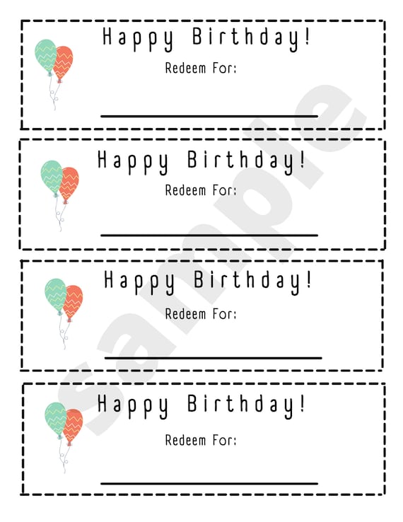 Printable Blank Birthday Coupons Etsy Printable Blank Birthday Coupons Etsy