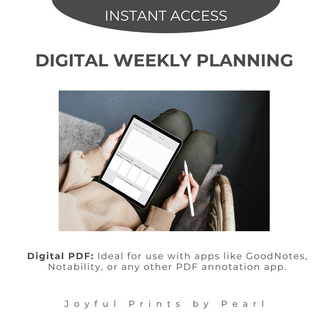 Digital Weekly Planner PDF - Etsy