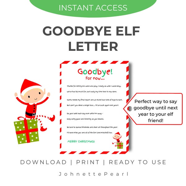 Elf Goodbye Letter