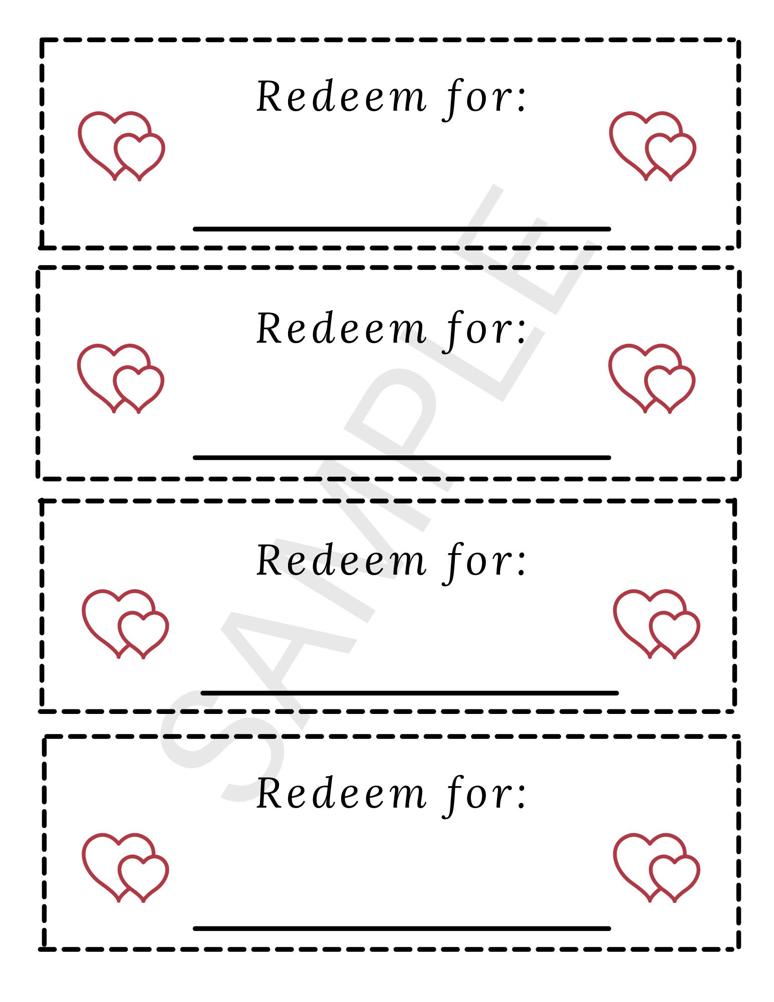 Printable Blank Heart Coupons- Perfect for Valentine's Day or ...