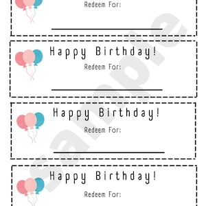Printable Blank Birthday Coupons Etsy Printable Blank Birthday Coupons Etsy
