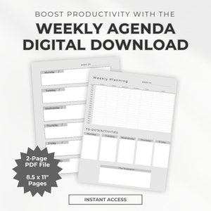 Simple Digital Weekly Planner