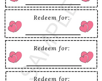 Printable Blank Heart Coupons