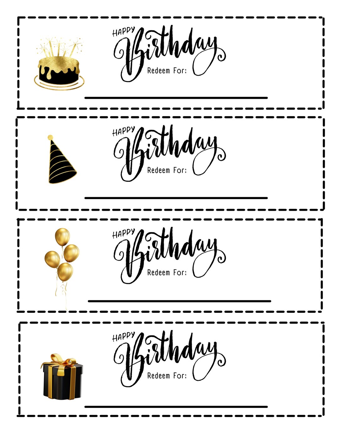 Printable Blank Birthday Coupons to Gift - Etsy