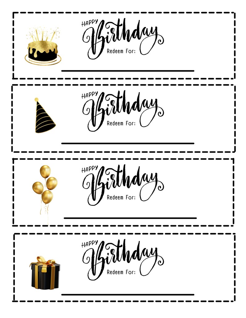 Printable Blank Birthday Coupons to Gift - Etsy