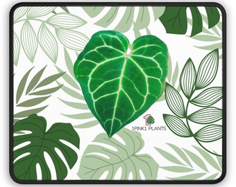 Tropical Mouse Pad, Aroid Mouse Pad, Green and White Mouse Pad