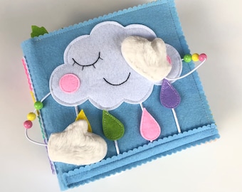Libro tranquilo, libro de fieltro, libro tranquilo para niños pequeños, libro tranquilo para bebés de 1 año, libro de actividades sensoriales y Montessori, juguete para bebés para viajar.