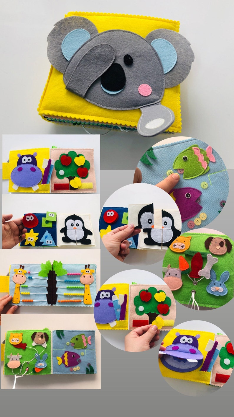 First Quiet Book and Montessori Toys for Baby, Educational Busy Book ...