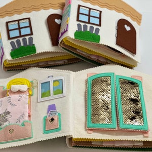 Doll House, Felt Quiet Book Doll House, Felt book, Dollhouse for girl, Baby Soft Book, Montessori book, Toddler Birthday Gift,Busy book
