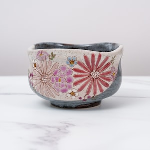 Atelier Yu Brilliant Flower Kutani Matcha Bowl Chawan Made In Japan