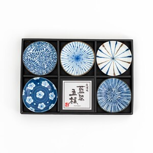 Japanese Authentic Indigo-Dyed Mini Dish Gift Set Made In Japan