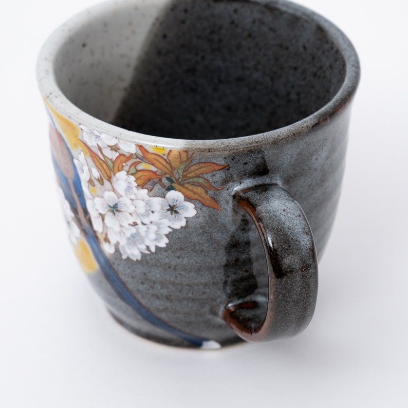 Great Zakka Kutani-Yaki Bird Coffee Cup - Thumbnail 5