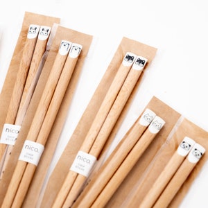 Made in Japan -Wooden Chopsticks with Cute Animal Designs - Shiba Dog / Rabbit / Cat / Panda /Polar Bear / Holiday Gifts