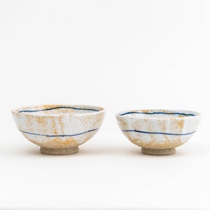 Handmade Japanese Shino Glaze Rice Bowl Two Size