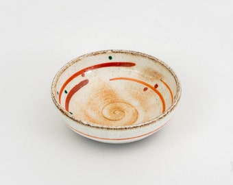 Japanese Authentic Handcrafted Mino Ware Red Drawing Mini Bowl