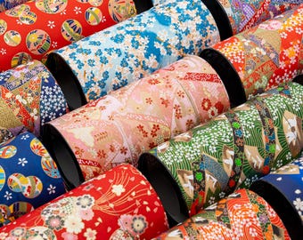 Japanese Washi Paper tea Tin 200g  - 20 Patterns |  Tea Canister