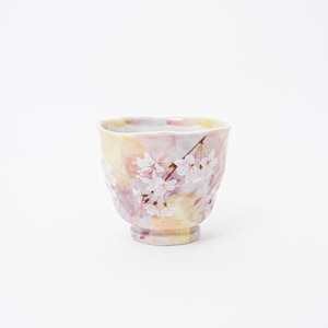 Hand-painted Cherry Blossom Japanese Tea Cup Choko Cup Sakura Pink / Birthday Gift / Wedding Gift / Holiday Gift