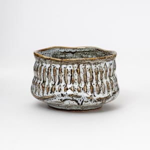 Handcrafted Irregular Brown Matcha Bowl - Embrace the Ocean&#39;s Grace/Housewarming Gift/Gift Ideas/Japanese Gift/Wedding Gift/Birthday Gift