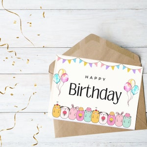 Printable Birthday card for kids, Digital Download, Instant Download
