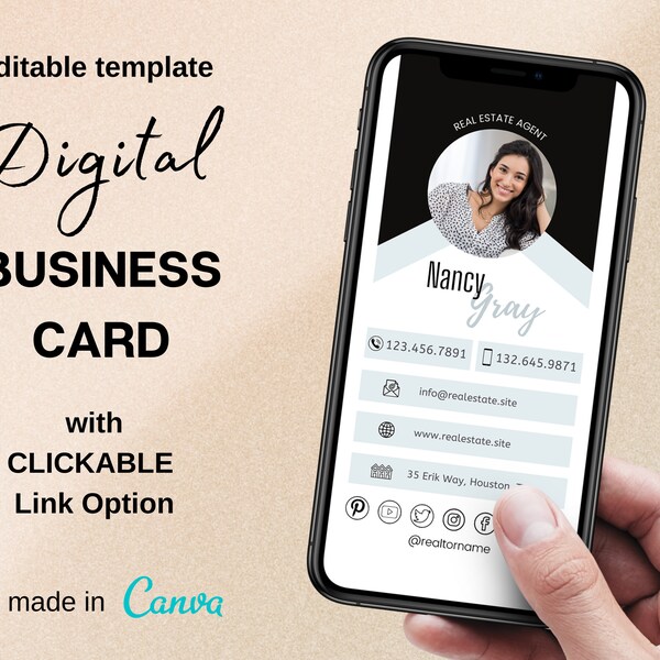 Clickable Digital Business Card Etsy