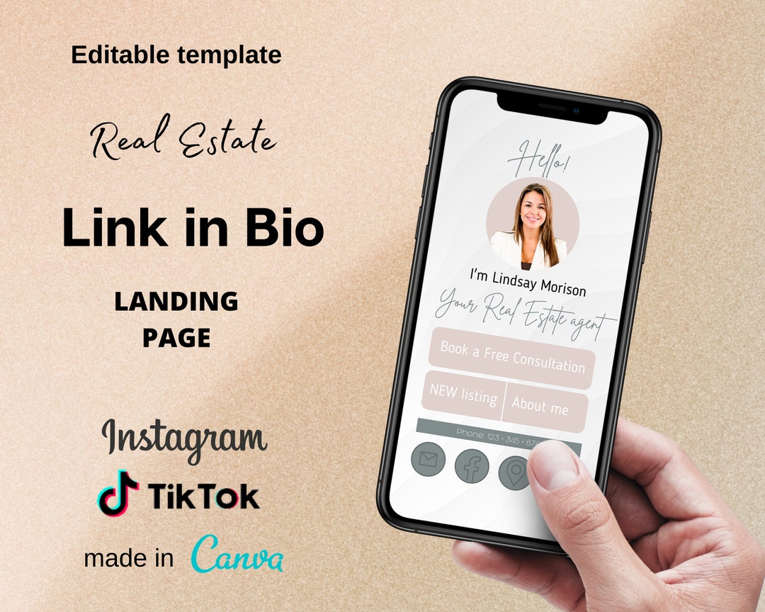 Link in bio Template For Real Estate agent Instagram Landing - Etsy 日本