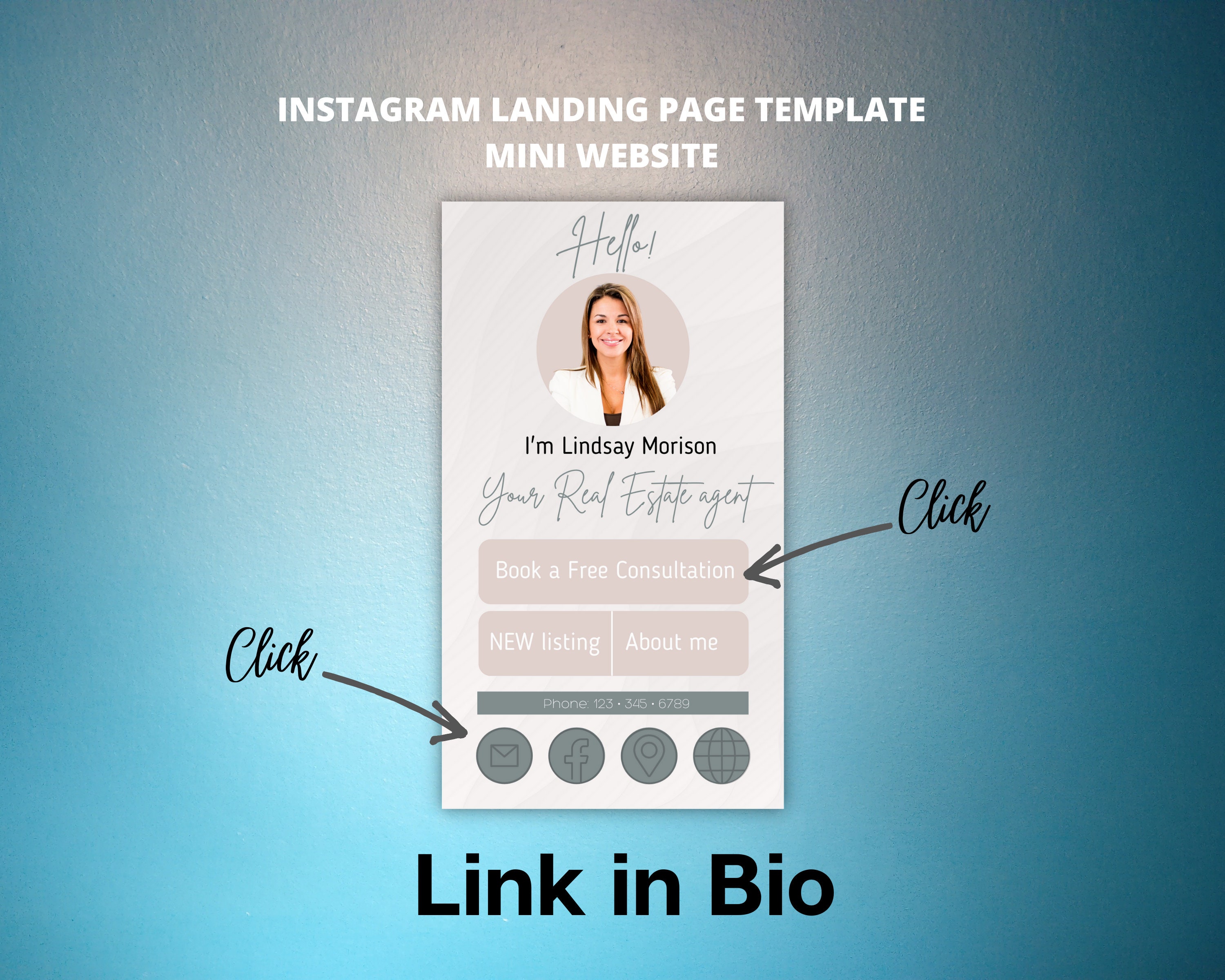 Link in bio Template For Real Estate agent Instagram Landing - Etsy 日本