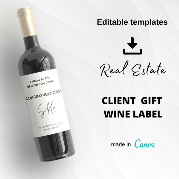 Realtor Wine Label Etsy