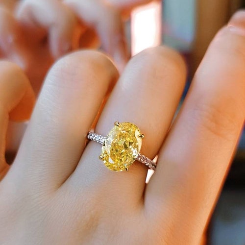 Engagement Ring Oval Cut Ring Citrine Ring 925 Sterling Silver Ring Yellow Citrine Ring Dainty Ring Promise Ring Minimalist Ring